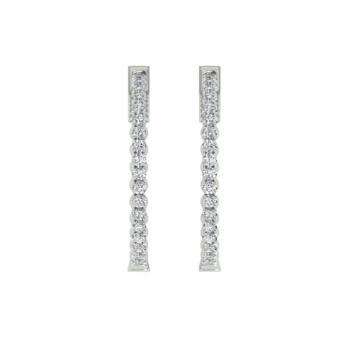 Gold Palace 18k White Gold and Diamond Hoops and total gold weight of 721g PreStyled Sets