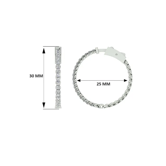 Gold Palace 18k White Gold and Diamond Hoops and total gold weight of 721g PreStyled Sets