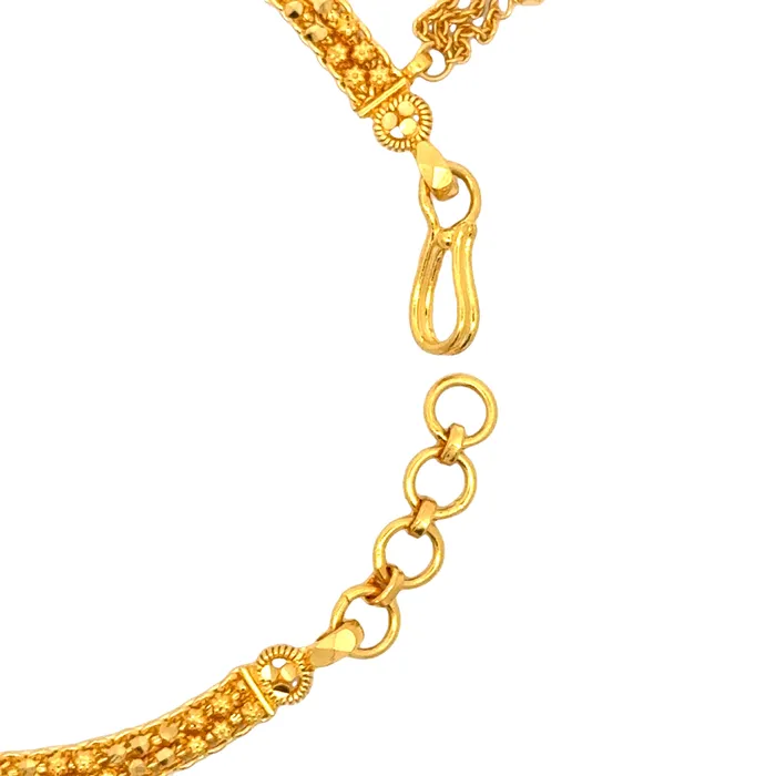Gold Palace Bracelets 22k Yellow Gold Chain Charm Bracelet measuring 4mm thickness x 75 inch length