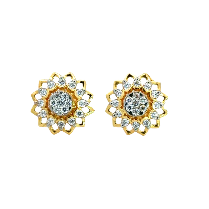 Gold Palace Earrings 22k Yellow Cubic Zirconia Studs Fancy Earrings with gold weight of 563g Gold Palace Earrings 22k Yellow Cubic Zirconia Studs Fancy Earrings with gold weight of 563g