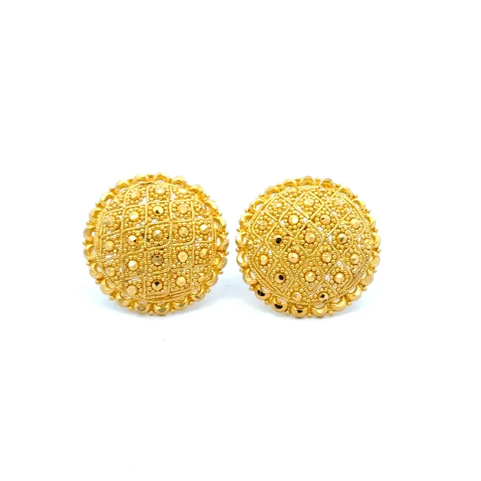 Gold Palace Earrings 22k Yellow Gold Filigree Medium Earrings with gold weight of 925g Gold Palace Earrings 22k Yellow Gold Filigree Medium Earrings with gold weight of 925g