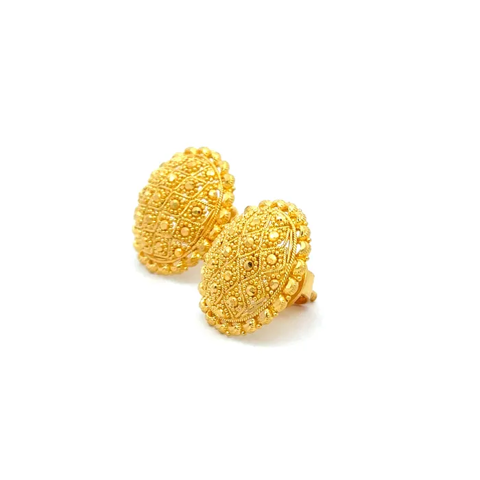 Gold Palace Earrings 22k Yellow Gold Filigree Medium Earrings with gold weight of 925g
