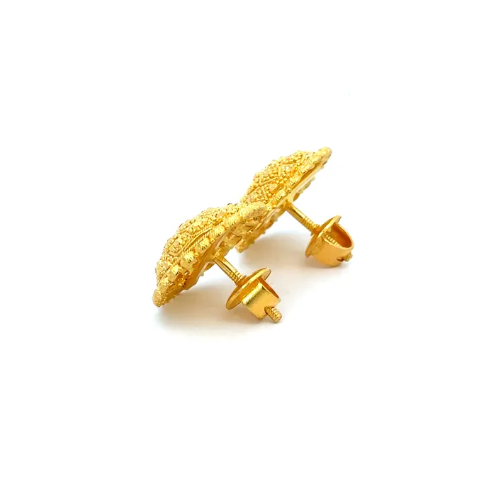 Gold Palace Earrings 22k Yellow Gold Filigree Medium Earrings with gold weight of 925g