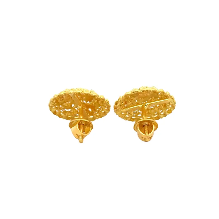 Gold Palace Earrings 22k Yellow Gold Filigree Medium Earrings with gold weight of 925g