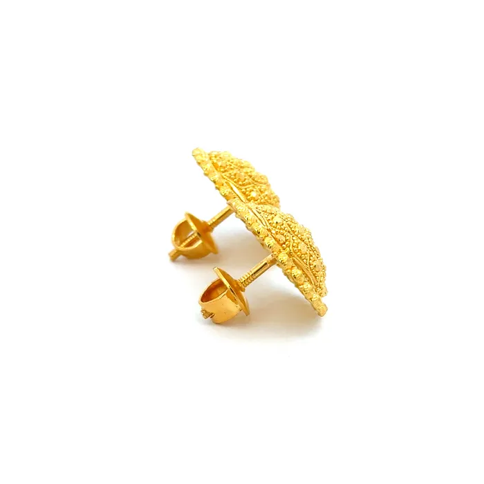 Gold Palace Earrings 22k Yellow Gold Filigree Medium Earrings with gold weight of 925g