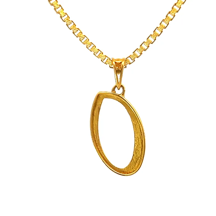 Gold Palace Necklaces 22K Yellow Gold Initial Initial O Pendants with gold weight of 093g