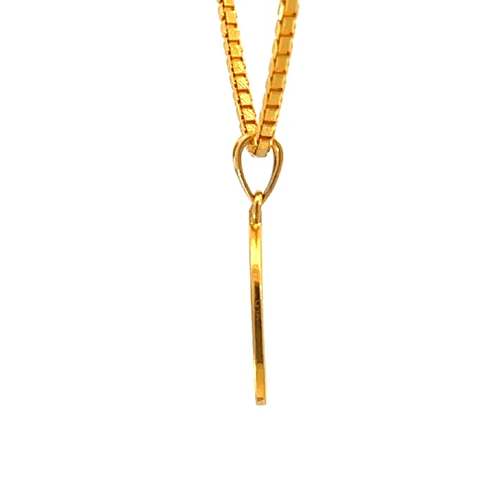 Gold Palace Necklaces 22K Yellow Gold Initial Initial O Pendants with gold weight of 093g