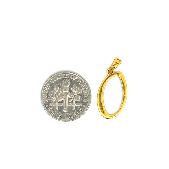 Gold Palace Necklaces 22K Yellow Gold Initial Initial O Pendants with gold weight of 093g
