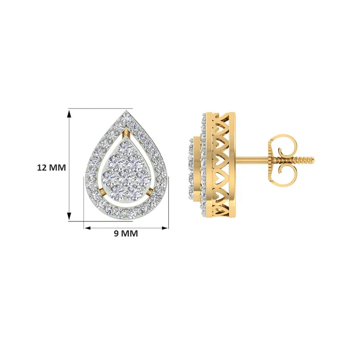 Gold Palace PreStyled Sets 18k Yellow Gold and Diamond Stud with gold weight of 354g