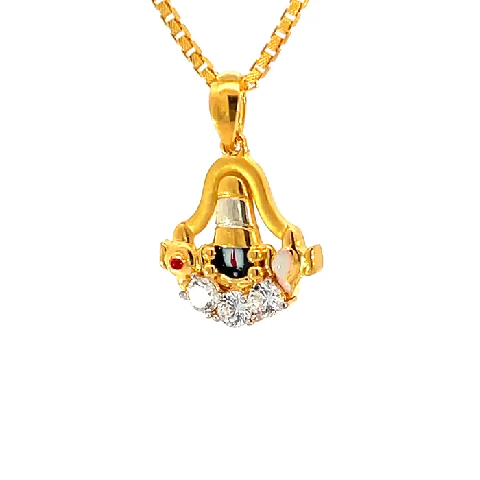Gold Palace PreStyled Sets 22k Yellow Gold Religious Tirupati Balaji Small Pendants with gold weight of 337g