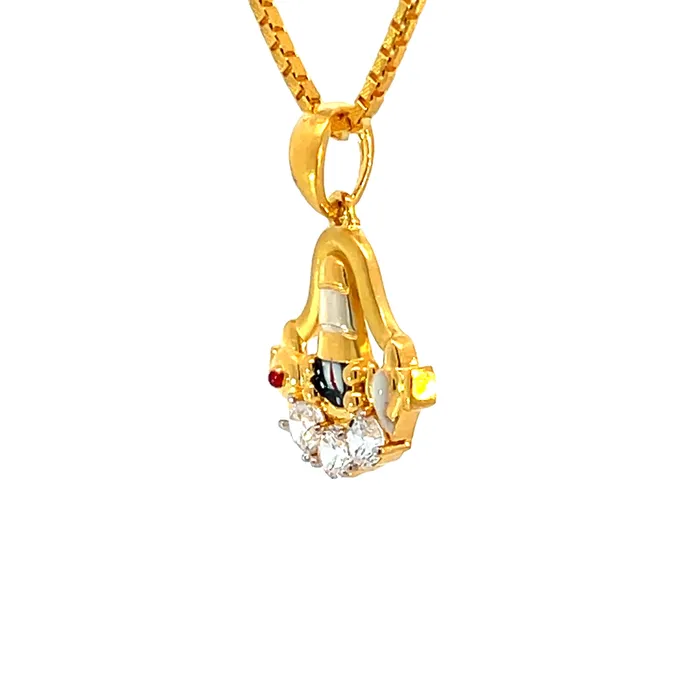 Gold Palace PreStyled Sets 22k Yellow Gold Religious Tirupati Balaji Small Pendants with gold weight of 337g