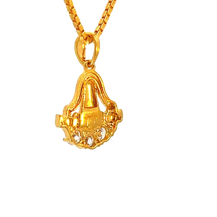 Gold Palace PreStyled Sets 22k Yellow Gold Religious Tirupati Balaji Small Pendants with gold weight of 337g