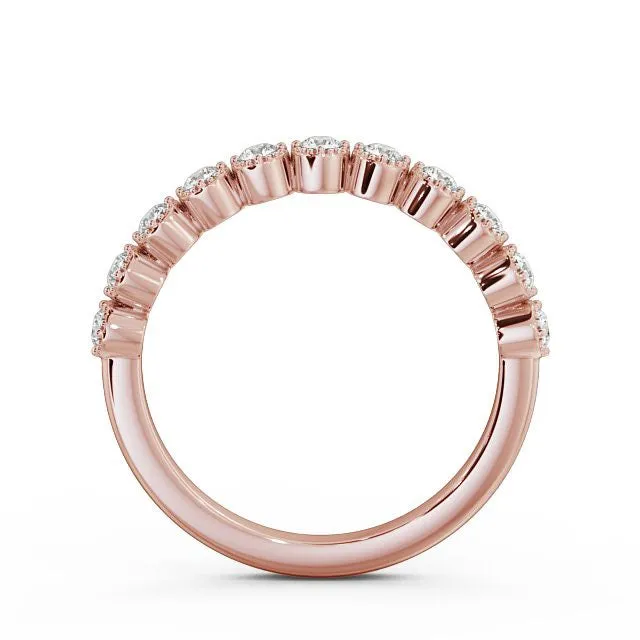 Half Eternity Ring Round Cut With Milgrain Edge Flawless Moissanite Rings Half Eternity Ring Round Cut With Milgrain Edge Flawless Moissanite Rings