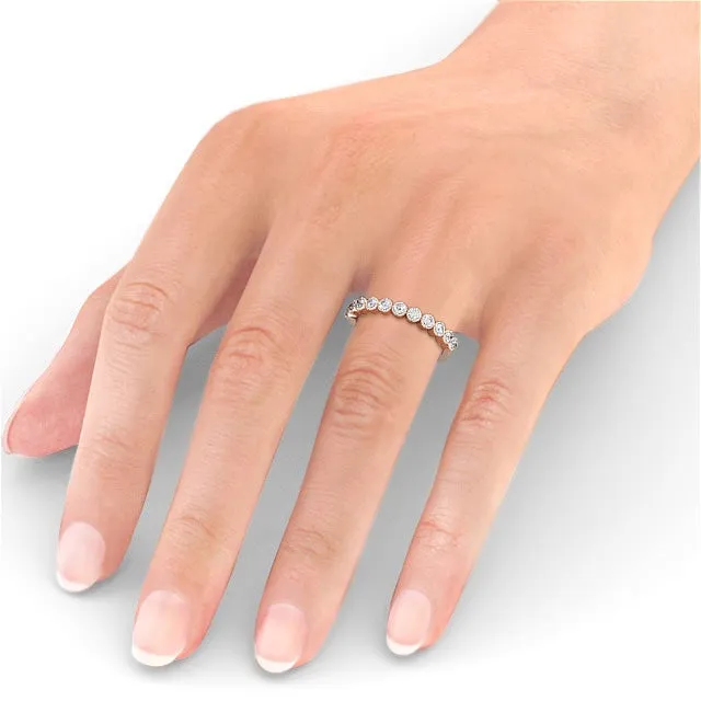 Half Eternity Ring Round Cut With Milgrain Edge Flawless Moissanite Rings Half Eternity Ring Round Cut With Milgrain Edge Flawless Moissanite Rings