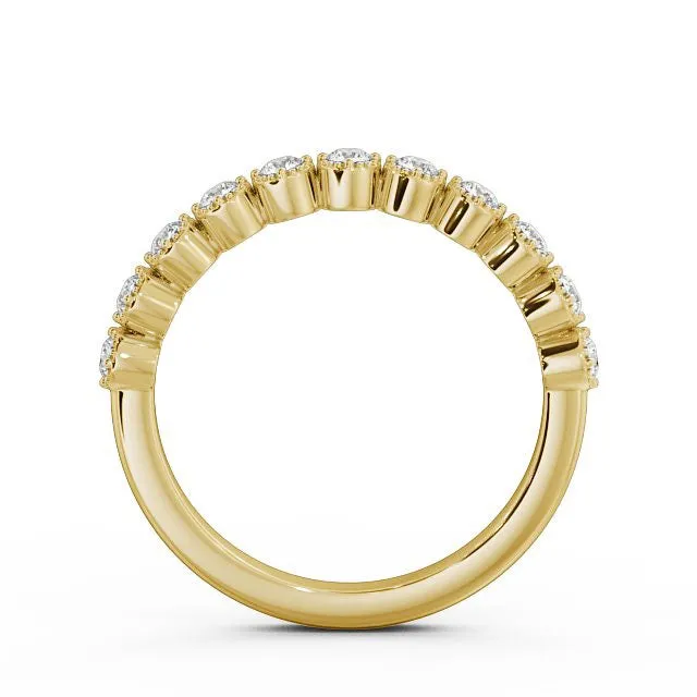 Half Eternity Ring Round Cut With Milgrain Edge Flawless Moissanite Rings Half Eternity Ring Round Cut With Milgrain Edge Flawless Moissanite Rings