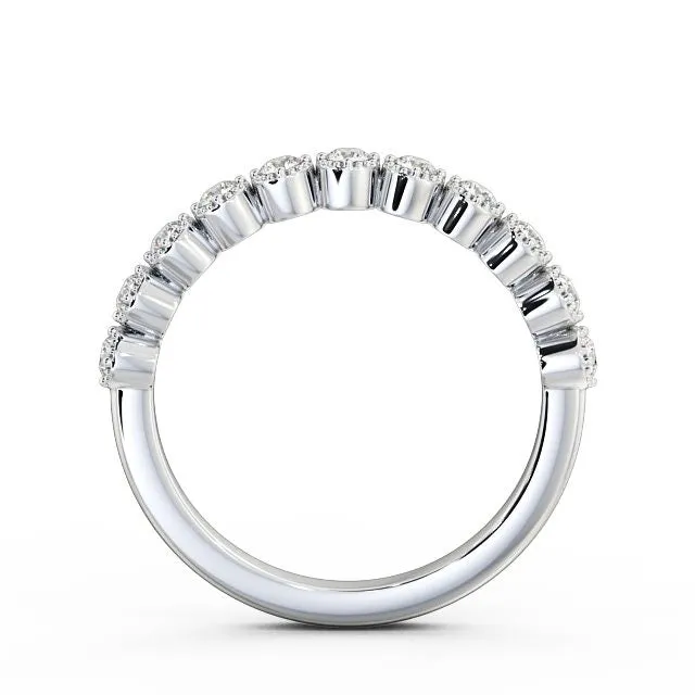Half Eternity Ring Round Cut With Milgrain Edge Flawless Moissanite Rings Half Eternity Ring Round Cut With Milgrain Edge Flawless Moissanite Rings