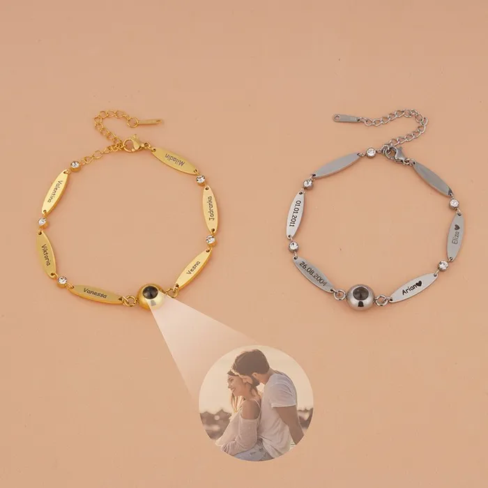 Hidden Forever Bracelets Custom Names Birthstone Hidden Photo Bracelet