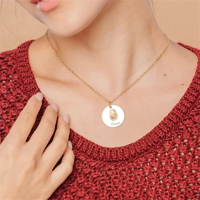 Hidden Forever Necklaces Custom Fingerprint Necklace