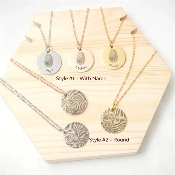 Hidden Forever Necklaces Custom Fingerprint Necklace