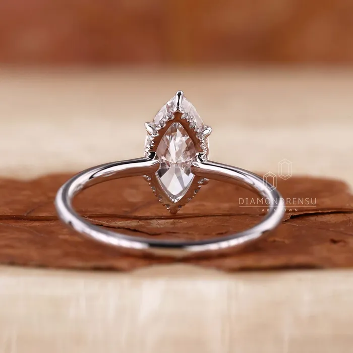 Hidden Halo Marquise Engagement Ring Diamondrensu Rings