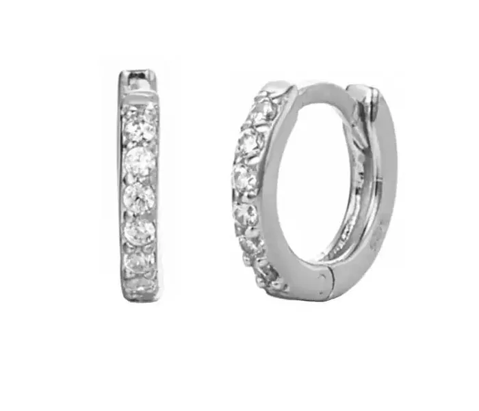 Huggie Diamant Hoop Silver Betty and Biddy Earrings