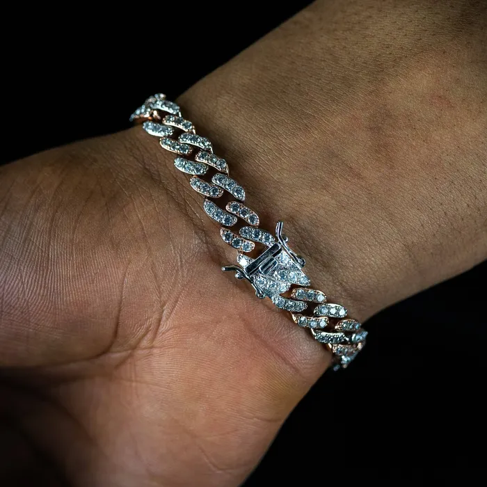 ICECLIQUE JEWELRY Bracelets 9mm Rose Gold Prong Bracelet