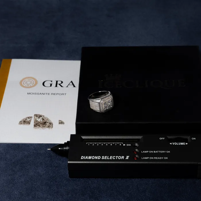 ICECLIQUE JEWELRY Rings Square Ring Moissanite S925