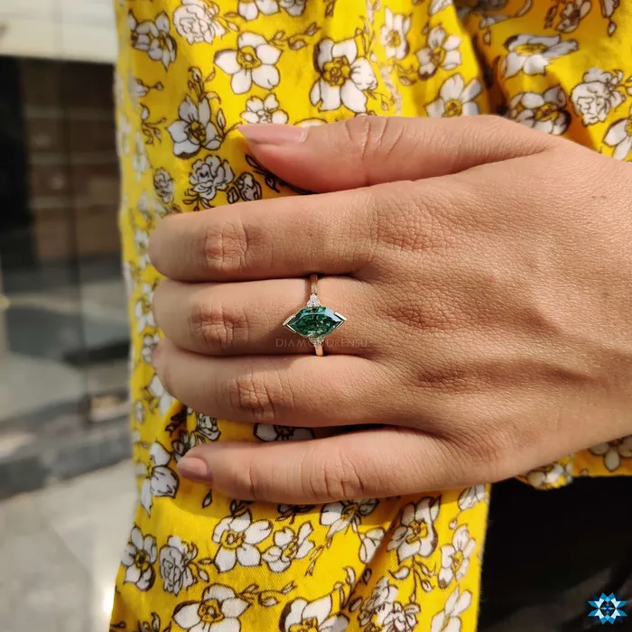 Infinity Style Ring 209 TCW Green Dutch Marquise Cut Vintage Moissanite Ring Muse Engagement Ring Gift for Her Diamondrensu Rings