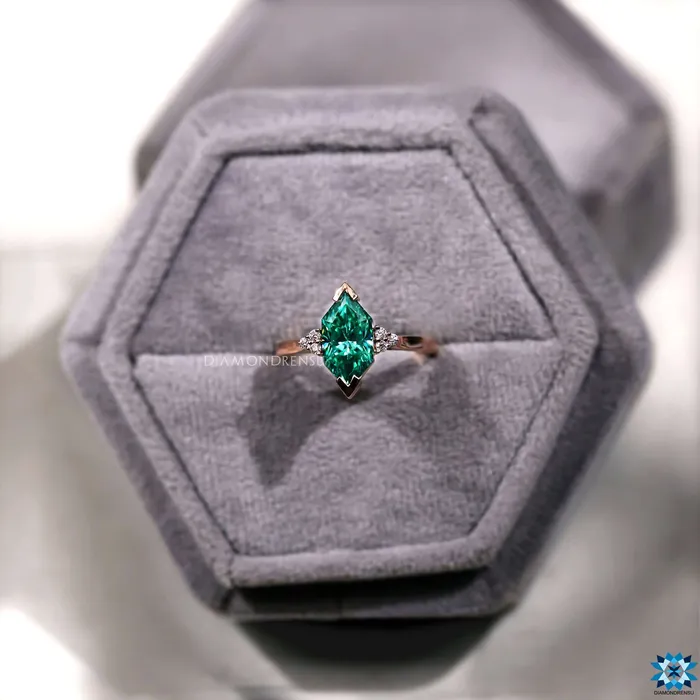 Infinity Style Ring 209 TCW Green Dutch Marquise Cut Vintage Moissanite Ring Muse Engagement Ring Gift for Her Diamondrensu Rings