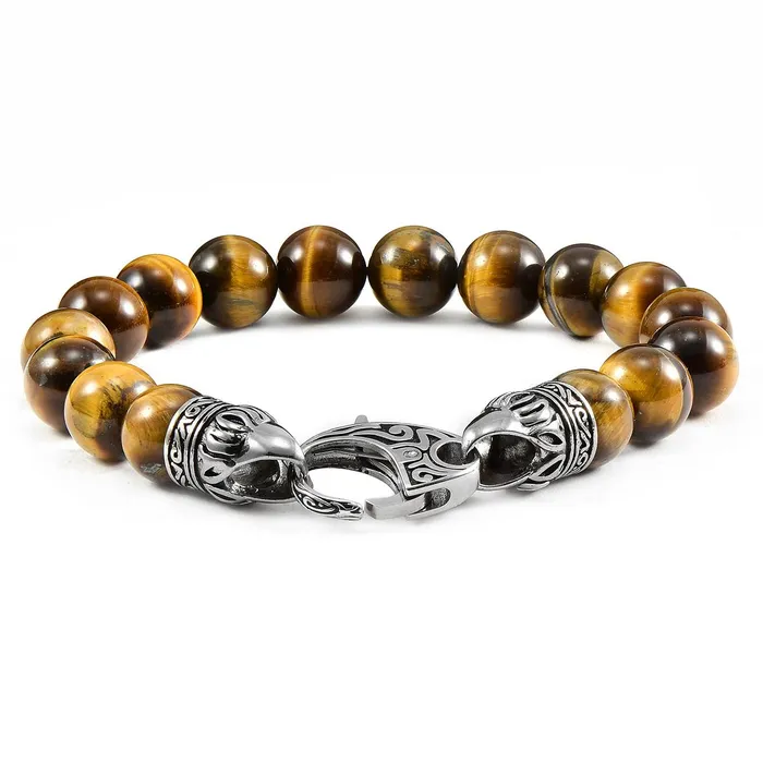 Invicta 10mm Tiger Eye Bead Bracelet with Antiqued Lobster Clasp Invicta Jewelry Bracelets Invicta 10mm Tiger Eye Bead Bracelet with Antiqued Lobster Clasp Invicta Jewelry Bracelets