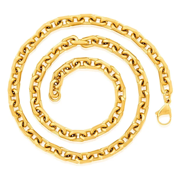 Invicta Jewelry Beveled Edge Rectangular Link Gold Bracelet and Necklace Set Invicta Jewelry Bracelets