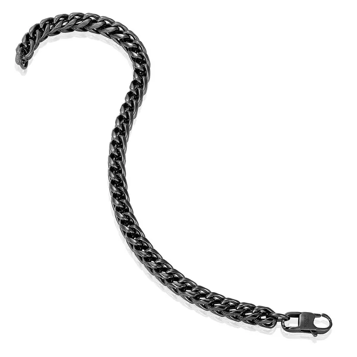 Invicta Jewelry Necklaces Invicta Jewelry Franco Bracelet and Curb Necklace Black Chain Set