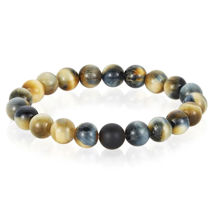 Invicta Polished Dream Tiger Eye and Black Matte Onyx 10mm Natural Stone Stretch Bracelet Invicta Jewelry Bracelets Invicta Polished Dream Tiger Eye and Black Matte Onyx 10mm Natural Stone Stretch Bracelet Invicta Jewelry Bracelets
