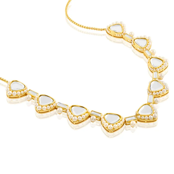 Isharya Modern Indian Jewelry Necklaces Lucent Riviere Collar Necklace