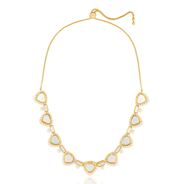 Isharya Modern Indian Jewelry Necklaces Lucent Riviere Collar Necklace