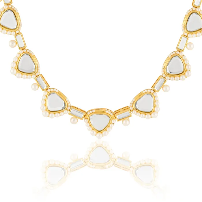 Isharya Modern Indian Jewelry Necklaces Lucent Riviere Collar Necklace