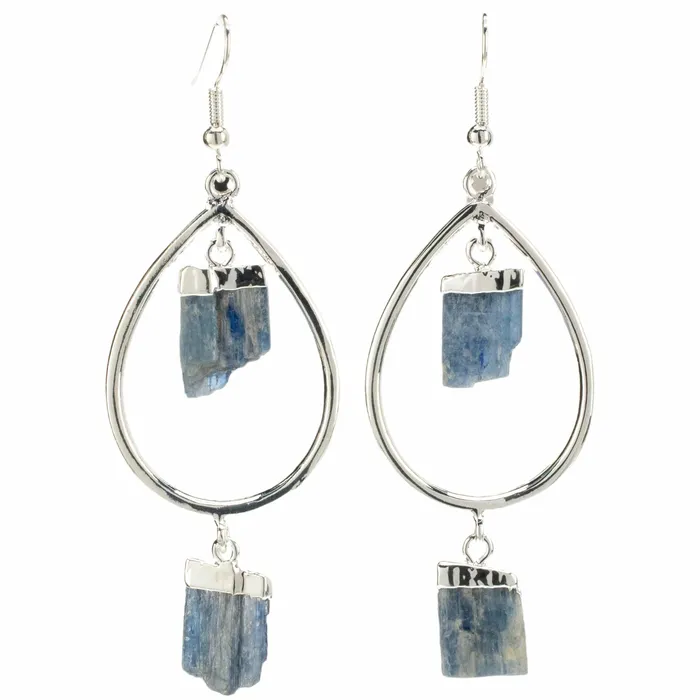 Kalifano Earrings Kyanite Crystal Drop Earrings with French Hook