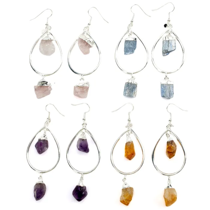 Kalifano Earrings Kyanite Crystal Drop Earrings with French Hook