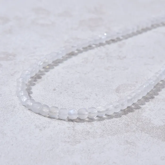 KALIFANO Natural Prehnite Faceted 4mm Barrel 16 Necklace with Sterling Silver Extender Necklaces