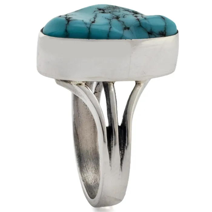 Kalifano Rings King Manassa Turquoise USA Handmade 925 Sterling Silver Ring