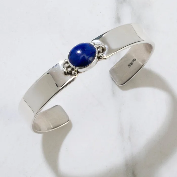 Kalifano Rings Lapis Navajo USA Native American Made 925 Sterling Silver Cuff