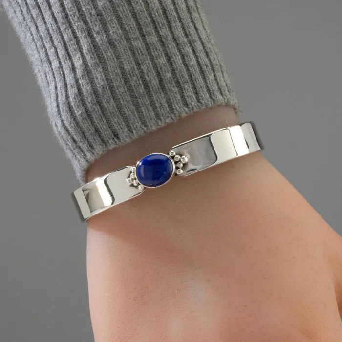 Kalifano Rings Lapis Navajo USA Native American Made 925 Sterling Silver Cuff