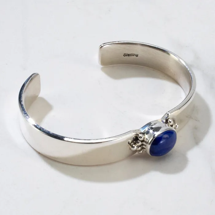 Kalifano Rings Lapis Navajo USA Native American Made 925 Sterling Silver Cuff