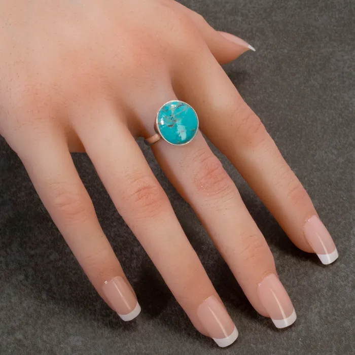 Kingman Turquoise USA Handmade 925 Sterling Silver Ring Kalifano Rings