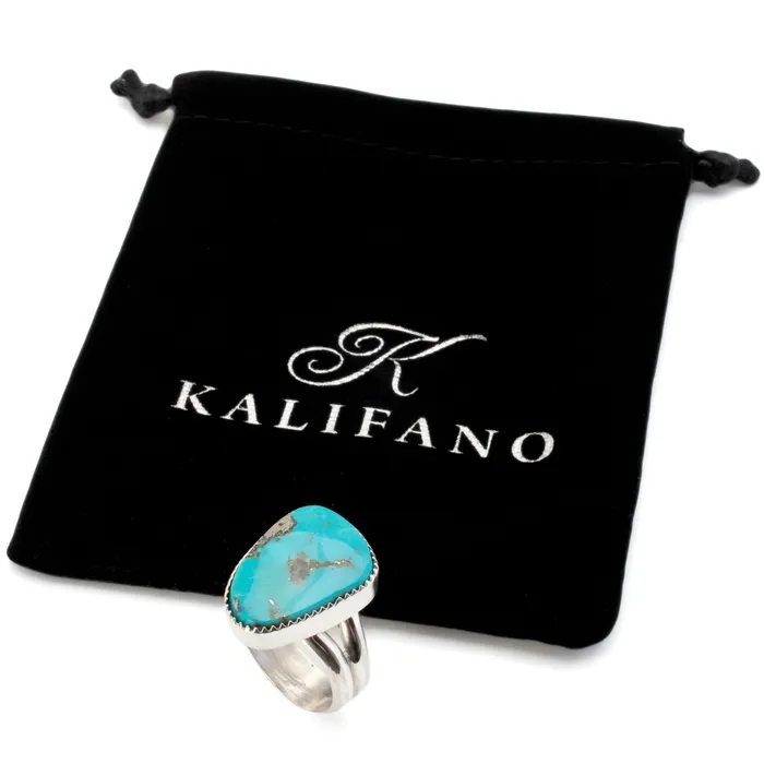 Kingman Turquoise USA Handmade 925 Sterling Silver Ring Kalifano Rings