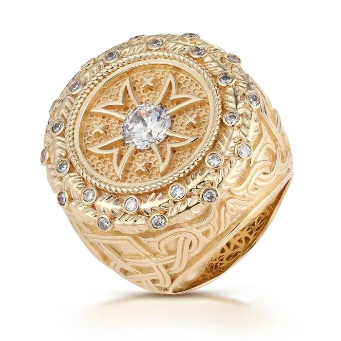 Large Maltese Cross Ring With Diamonds LJ Rings