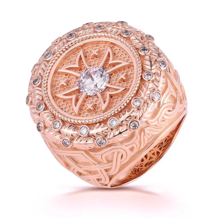 Large Maltese Cross Ring With Diamonds LJ Rings