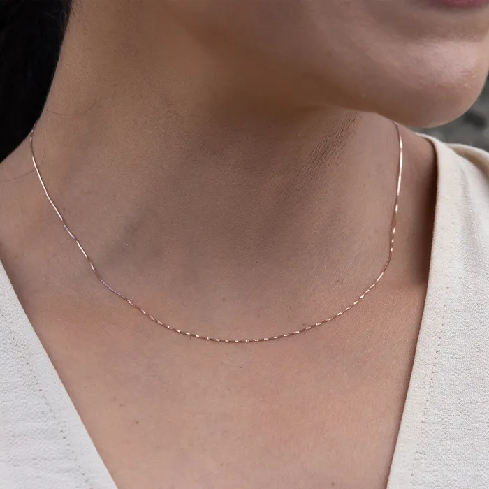 Maui Divers Jewelry Earrings 045mm Box Chain in 10k Rose Gold