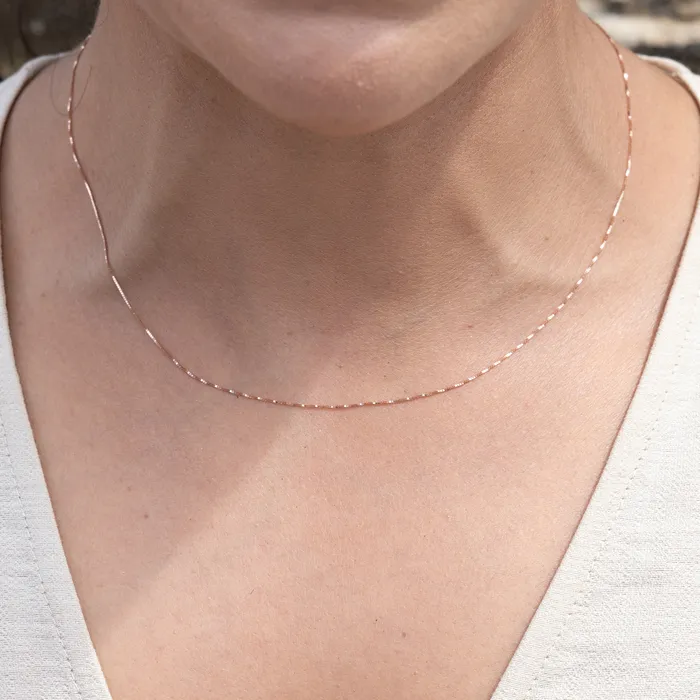 Maui Divers Jewelry Earrings 045mm Box Chain in 10k Rose Gold