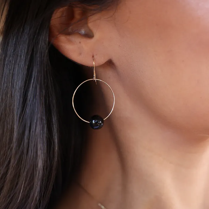 Maui Divers Jewelry Earrings Hawaiian Black Coral Earrings in Gold 999mm Maui Divers Jewelry Earrings Hawaiian Black Coral Earrings in Gold 999mm